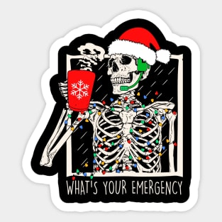 Funny Dispatcher Skeleton Christmas Gift for 911 First Responders Sticker